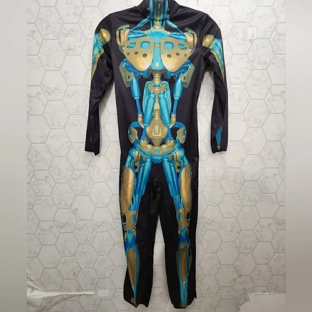 Kids Boys Girls Hyde & Eek ROBOT SKELETON Halloween Costume Size M 8 NWT